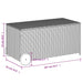 Garden Storage Box with Wheels Grey 190l Poly Rattan Tlptxl