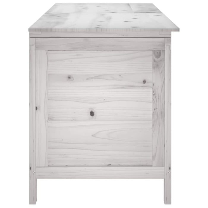 Garden Storage Box White 150x50x56.5 Cm Solid Wood Fir