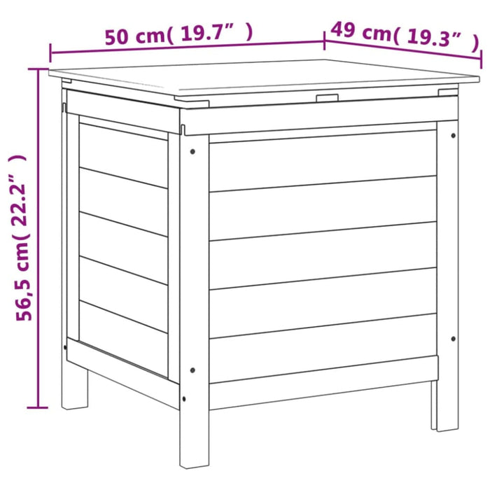 Garden Storage Box White 50x49x56.5 Cm Solid Wood Fir Tlaiak