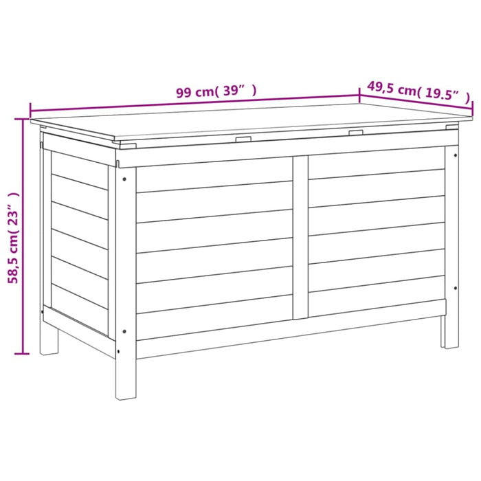 Garden Storage Box White 99x49.5x58.5 Cm Solid Wood Fir