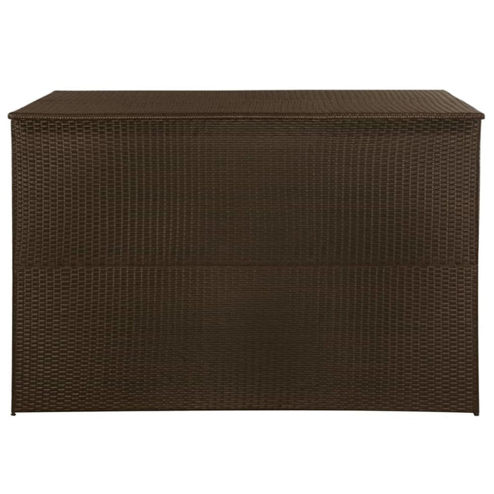 Garden Storage Box Brown 150x100x100 Cm Poly Rattan Aaxal