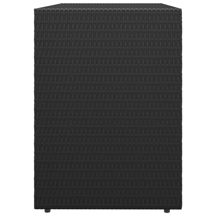 Garden Storage Cabinet Black 100x55.5x80 Cm Poly Rattan