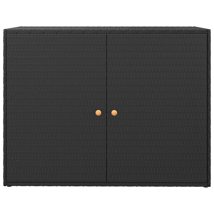 Garden Storage Cabinet Black 100x55.5x80 Cm Poly Rattan