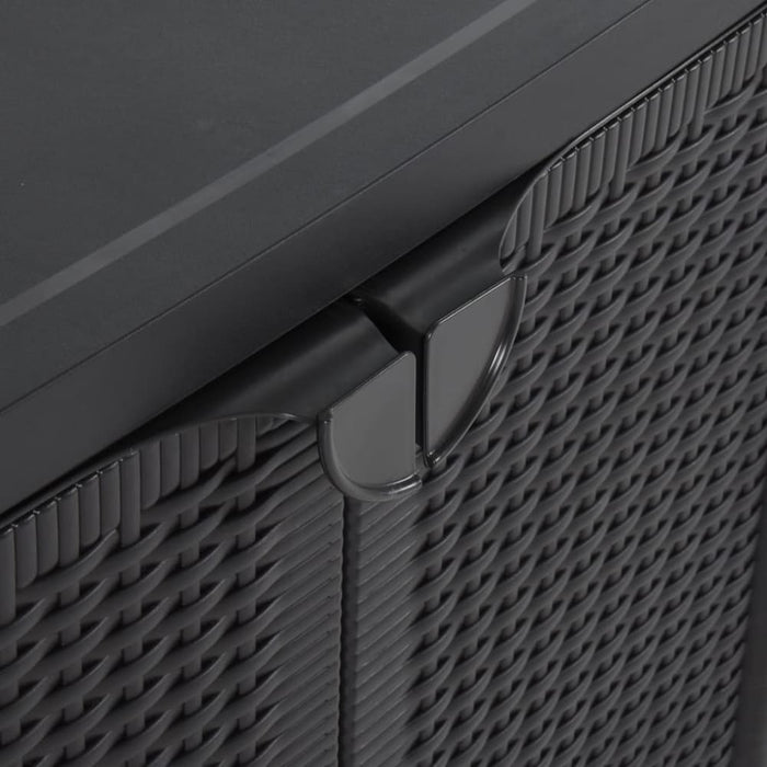 Garden Storage Cabinet Black 65x45x88 Cm Pp Rattan Opoxtl