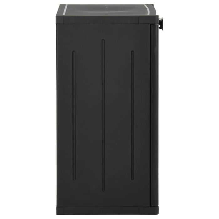 Garden Storage Cabinet Black 65x45x88 Cm Pp Rattan Opoxtl