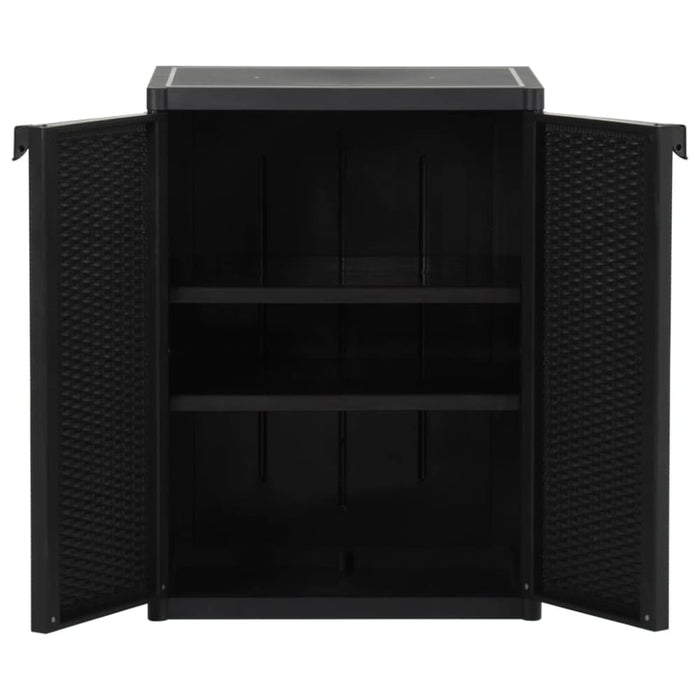 Garden Storage Cabinet Black 65x45x88 Cm Pp Rattan Opoxtl