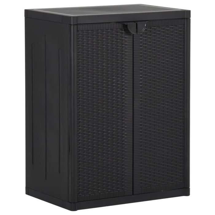Garden Storage Cabinet Black 65x45x88 Cm Pp Rattan Opoxtl