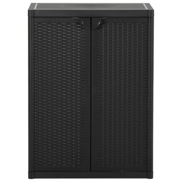 Garden Storage Cabinet Black 65x45x88 Cm Pp Rattan Opoxtl