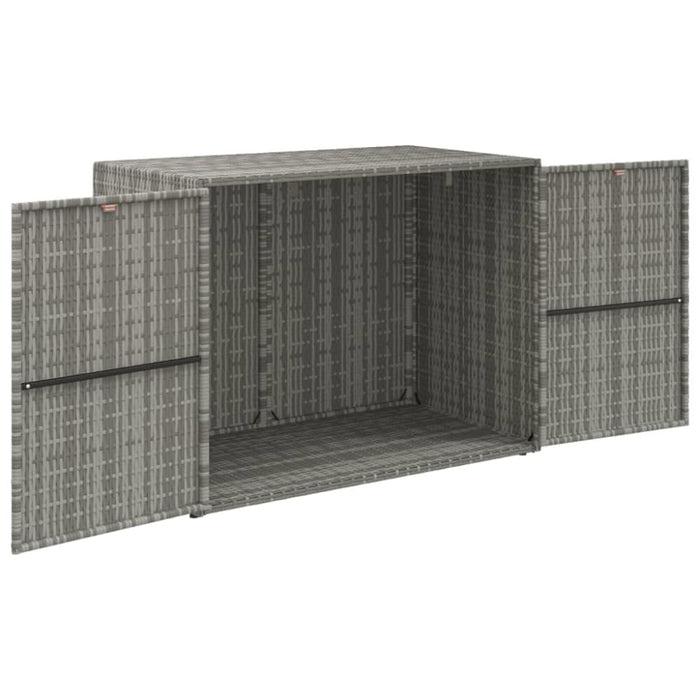 Garden Storage Cabinet Grey 100x55.5x80 Cm Poly Rattan