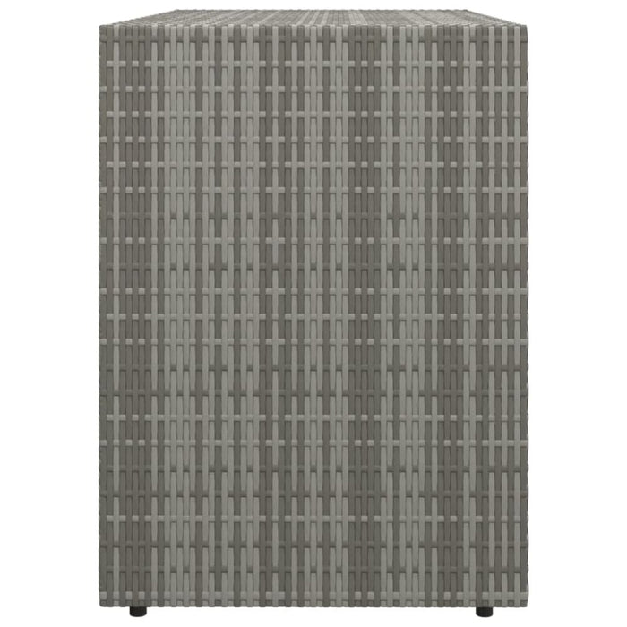 Garden Storage Cabinet Grey 100x55.5x80 Cm Poly Rattan
