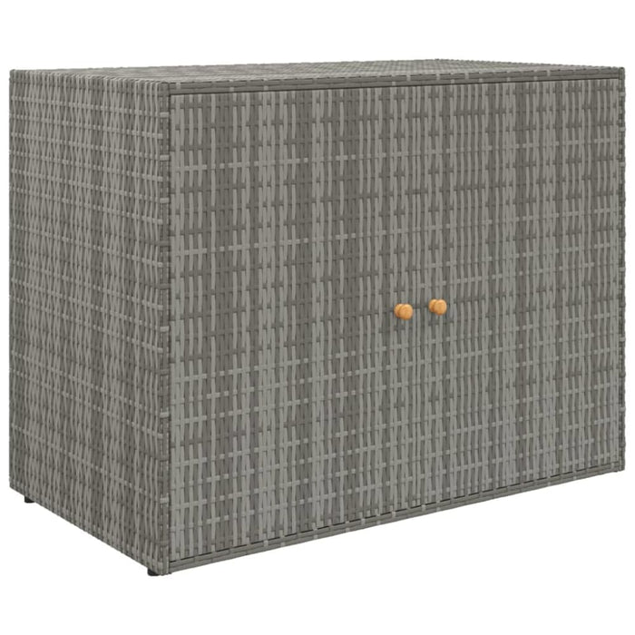 Garden Storage Cabinet Grey 100x55.5x80 Cm Poly Rattan