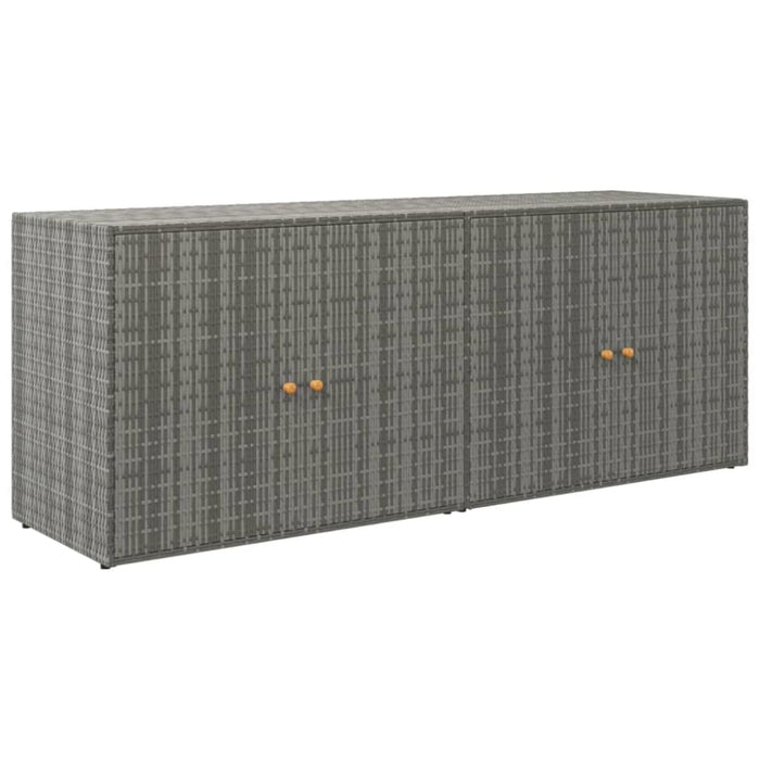 Garden Storage Cabinet Grey 198x55.5x80 Cm Poly Rattan