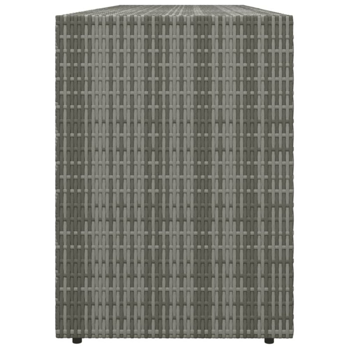 Garden Storage Cabinet Grey 198x55.5x80 Cm Poly Rattan