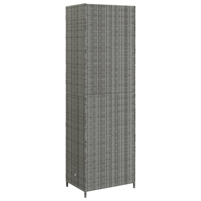 Garden Storage Cabinet Grey 59x40x180 Cm Poly Rattan Toknit