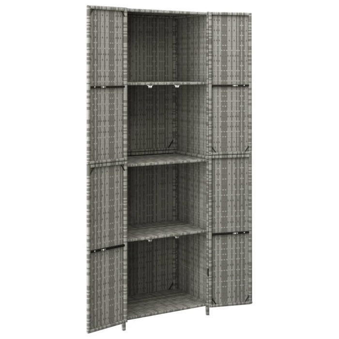 Garden Storage Cabinet Grey 59x40x180 Cm Poly Rattan Toknit