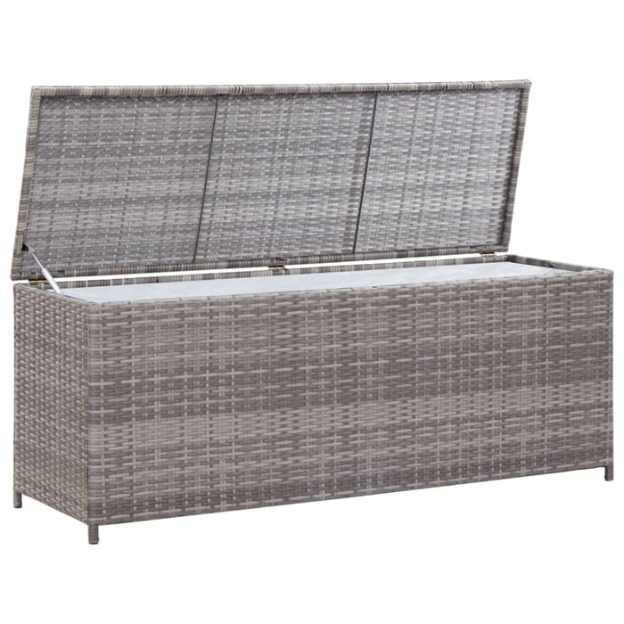 Garden Storage Box Grey 120x50x60 Cm Poly Rattan Alalb