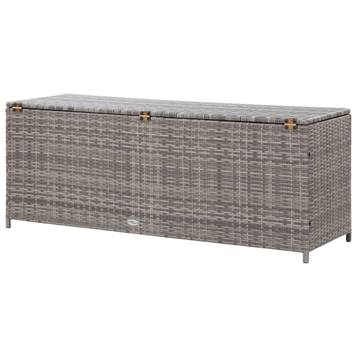 Garden Storage Box Grey 120x50x60 Cm Poly Rattan Alalb