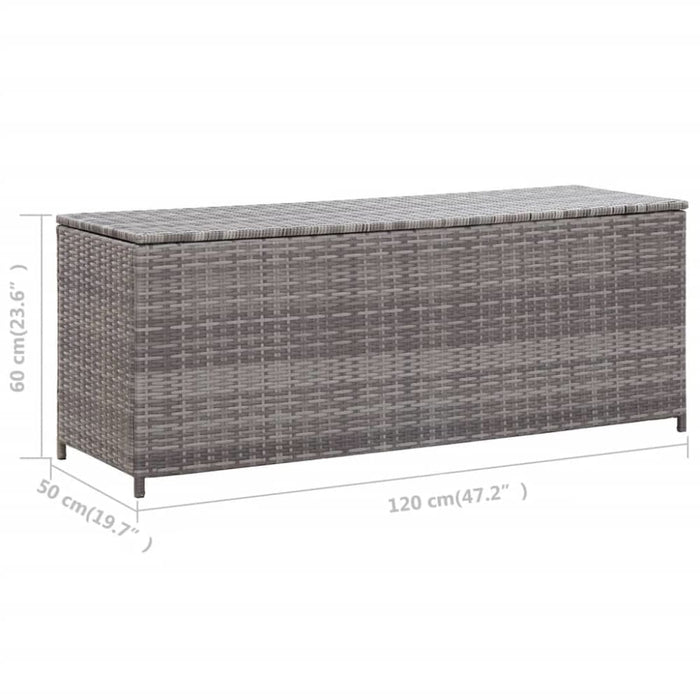 Garden Storage Box Grey 120x50x60 Cm Poly Rattan Alalb