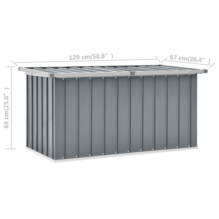 Garden Storage Box Grey 129x67x65 Cm Alxlx