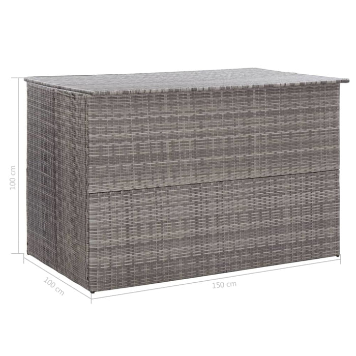 Garden Storage Box Grey 150x100x100 Cm Poly Rattan Alali