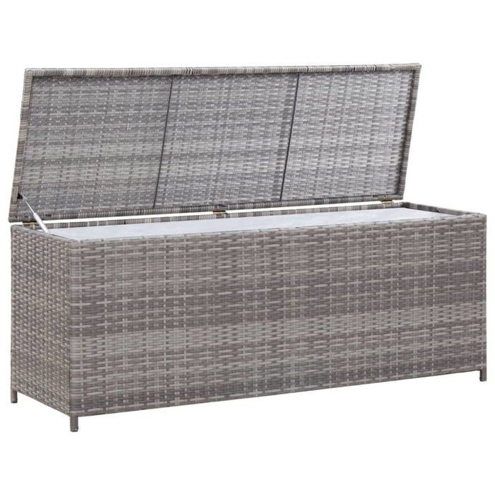 Garden Storage Box Grey 150x50x60 Cm Poly Rattan Alalx