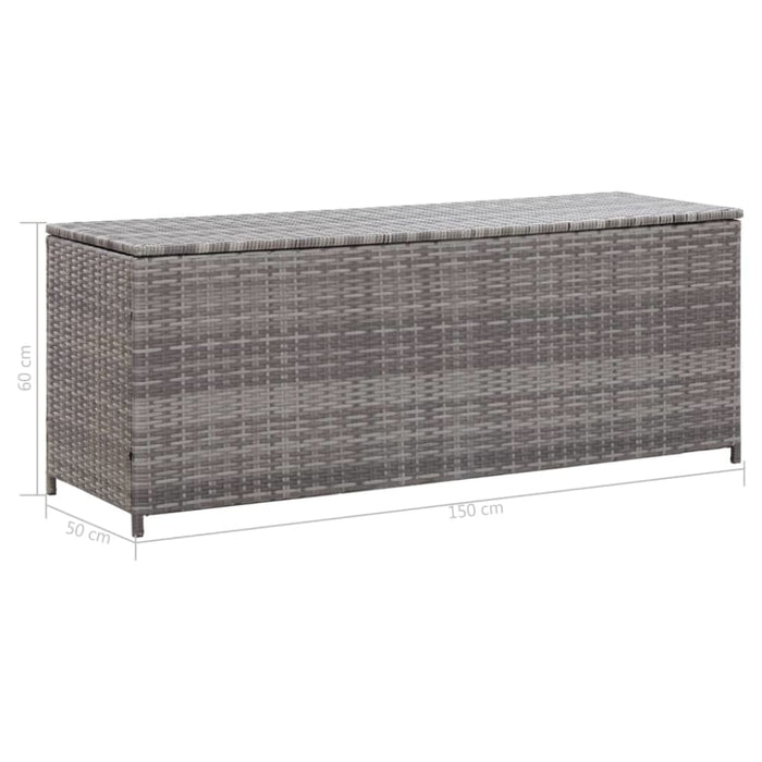 Garden Storage Box Grey 150x50x60 Cm Poly Rattan Alalx