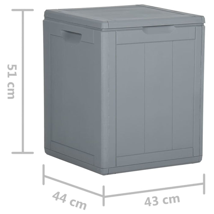 Garden Storage Box 90l Grey Pp Rattan Opoxtt