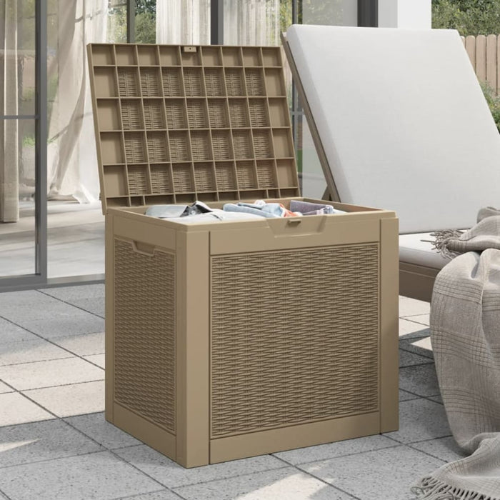 Garden Storage Box Light Brown 55.5x43x53 Cm Polypropylene