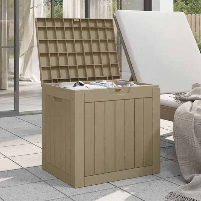 Garden Storage Box Light Brown 55.5x43x53 Cm Polypropylene