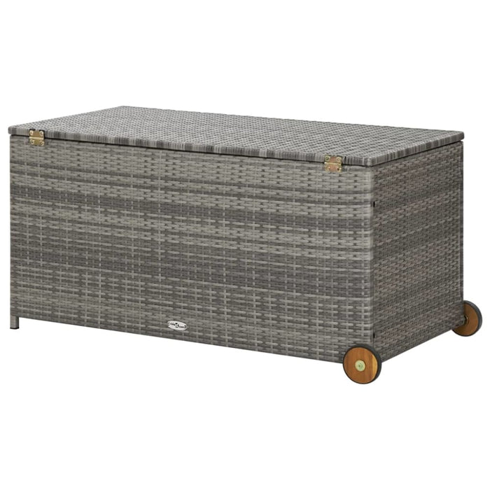 Garden Storage Box Light Grey 120x65x115 Cm Poly Rattan