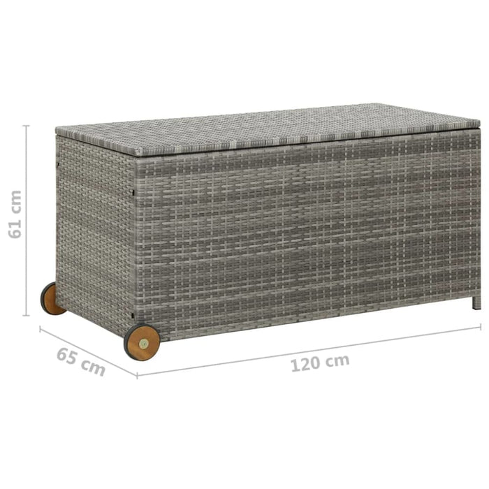 Garden Storage Box Light Grey 120x65x115 Cm Poly Rattan