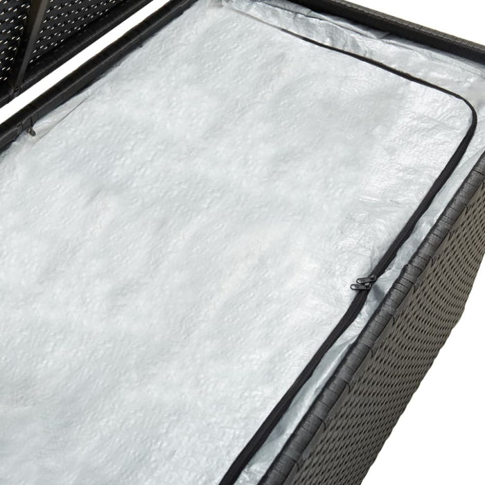 Garden Storage Box Poly Rattan 100x50x50 Cm Black Alaio