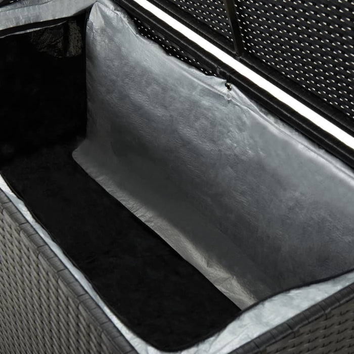 Garden Storage Box Poly Rattan 100x50x50 Cm Black Alaio