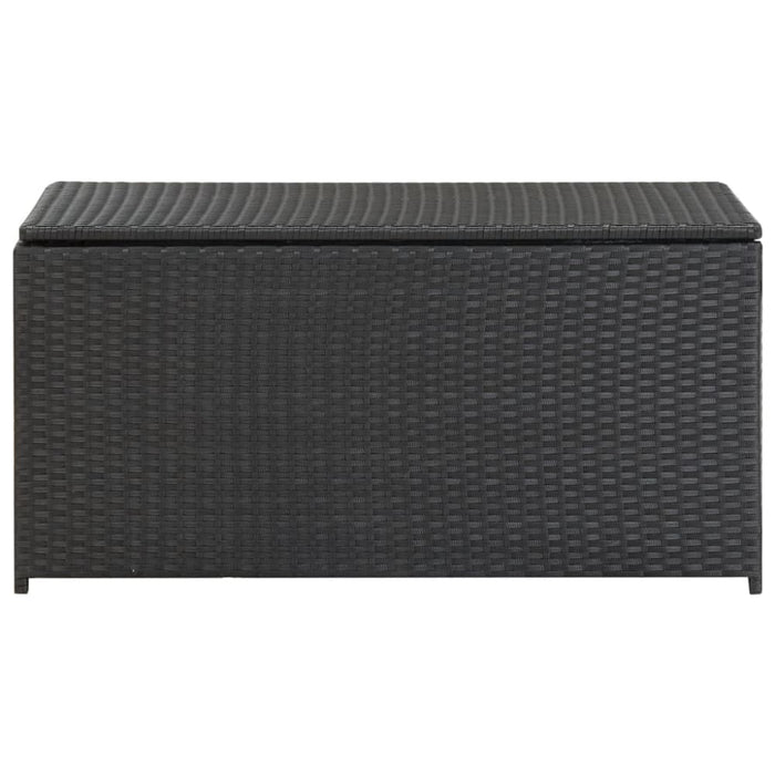 Garden Storage Box Poly Rattan 100x50x50 Cm Black Alaio