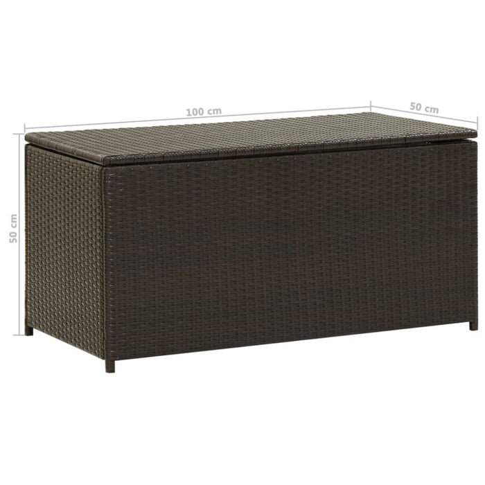 Garden Storage Box Poly Rattan 100x50x50 Cm Brown Alaix