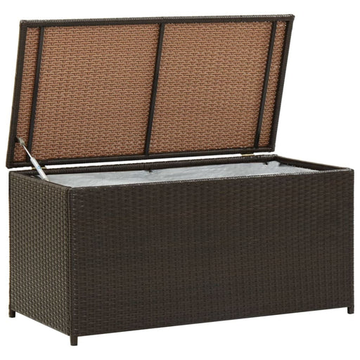 Garden Storage Box Poly Rattan 100x50x50 Cm Brown Alaix