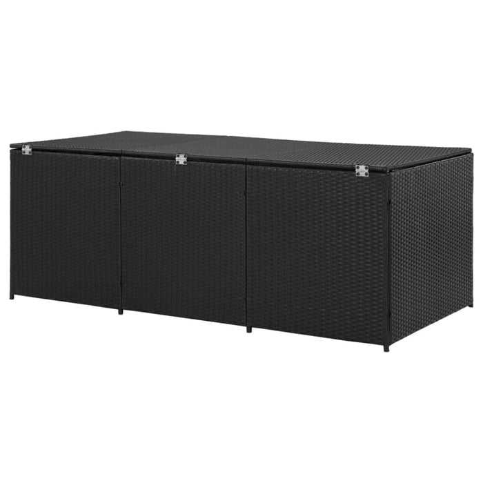Garden Storage Box Poly Rattan 180x90x75 Cm Black Alaii