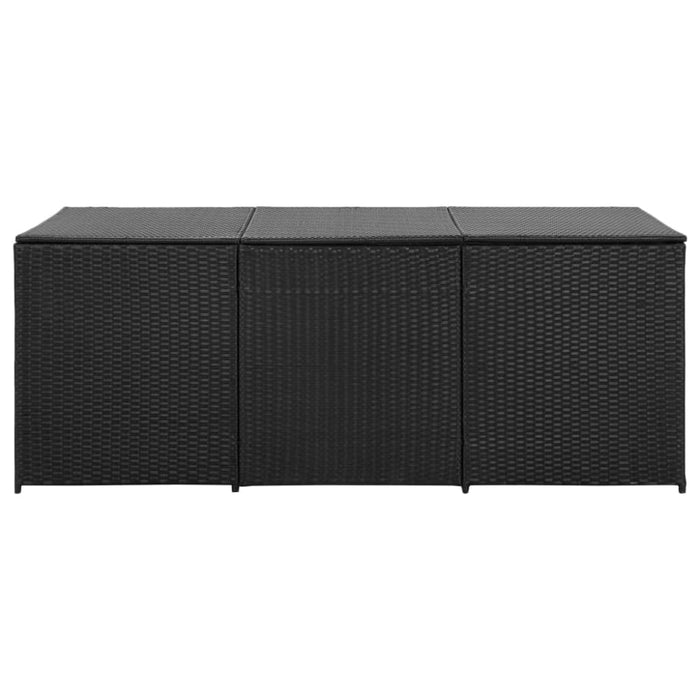 Garden Storage Box Poly Rattan 180x90x75 Cm Black Alaii