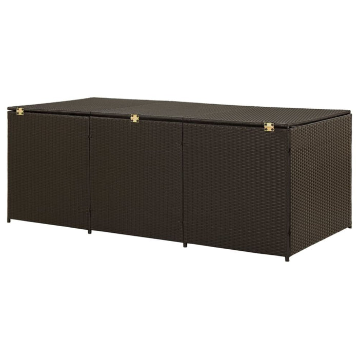 Garden Storage Box Poly Rattan 180x90x75 Cm Brown Alain