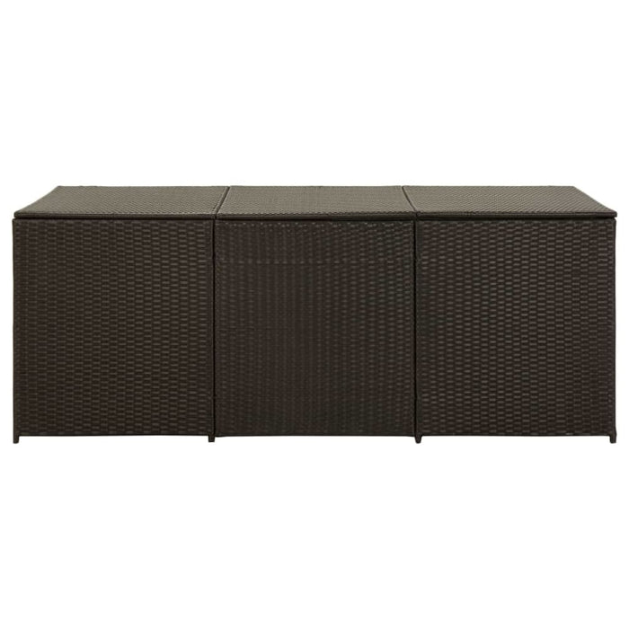 Garden Storage Box Poly Rattan 180x90x75 Cm Brown Alain