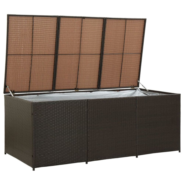 Garden Storage Box Poly Rattan 180x90x75 Cm Brown Alain