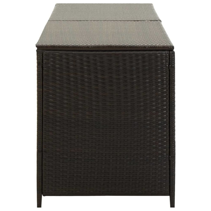 Garden Storage Box Poly Rattan 200x50x60 Cm Brown Alaip