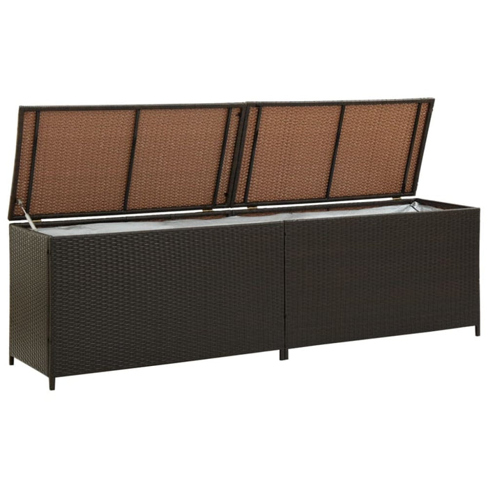 Garden Storage Box Poly Rattan 200x50x60 Cm Brown Alaip