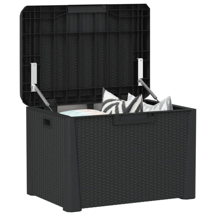 Garden Storage Box with Seat Cushion Anthracite 125 l Pp