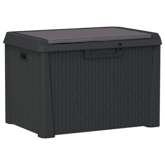 Garden Storage Box with Seat Cushion Anthracite 125 l Pp