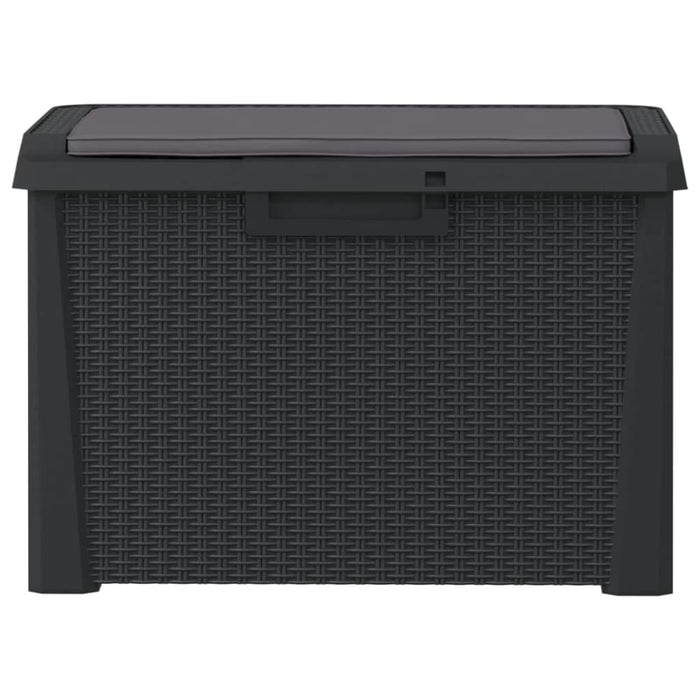 Garden Storage Box with Seat Cushion Anthracite 125 l Pp