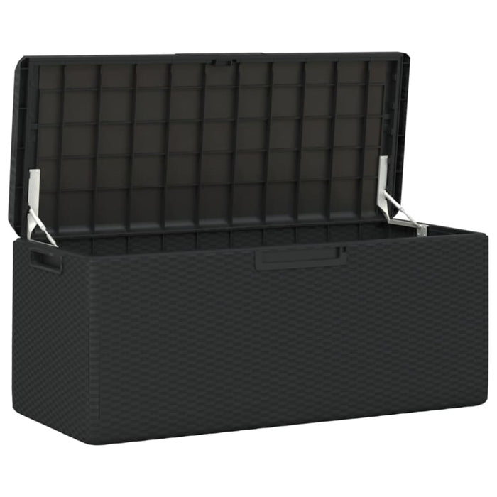 Garden Storage Box with Seat Cushion Anthracite 350 l Pp