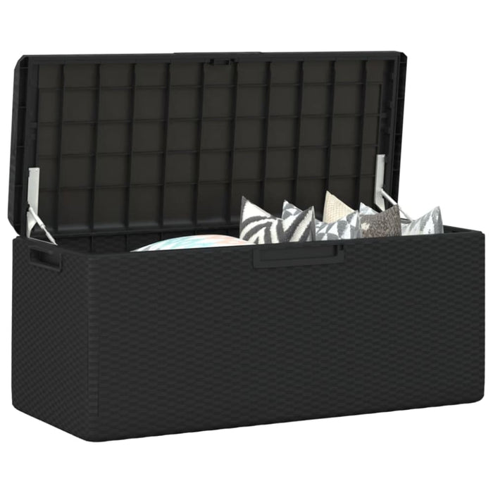Garden Storage Box with Seat Cushion Anthracite 350 l Pp