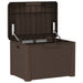 Garden Storage Box with Seat Cushion Brown 125 l Pp Tlaxox