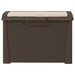 Garden Storage Box with Seat Cushion Brown 125 l Pp Tlaxox